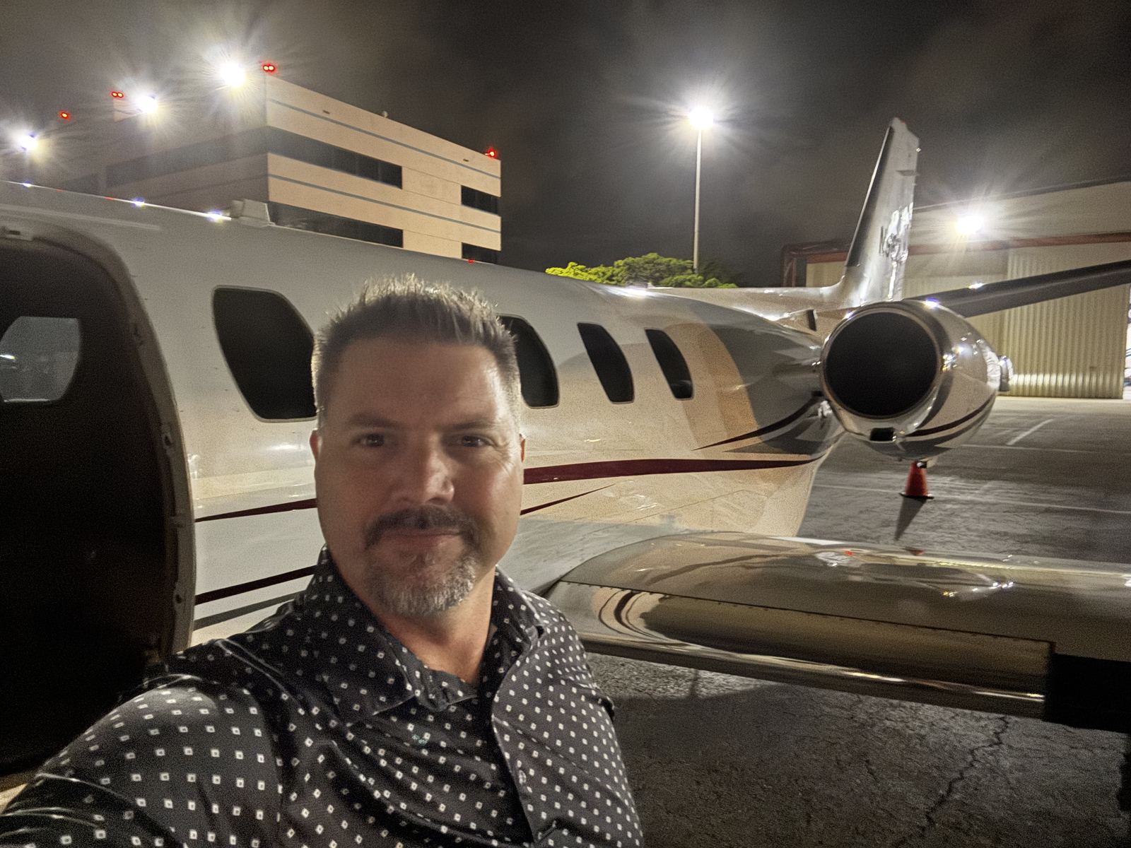 Night on the ramp with a Cessna Citation